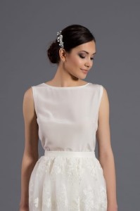 Bluzka jedwabna z łezką Ecru