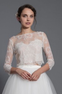 Bluzka ślubna koronkowa krótka