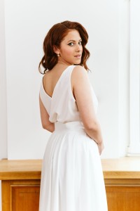 Bluzka jedwabna z dekoltem w szpic