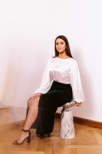 zielona spódnica aksamitna