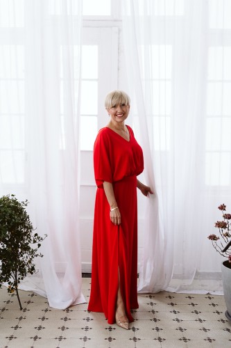 Czerwona sukienka maxi