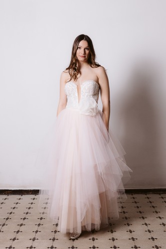 szampańska spódnica tiulowa maxi