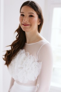 Bluzka ślubna z siatki z aplikacją z tiulu