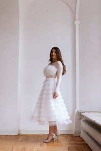 Spódnica ślubna tiulowa z falbankami