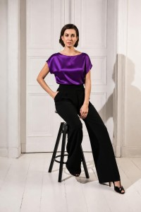 Bluzka z satyny jedwabnej luźna DROP