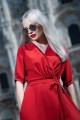 red maxi dress