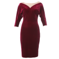 sukienka bordowa z rekawem